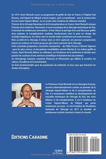Dos du livre Chirurgien du Foie du Pr Henri Bismuth